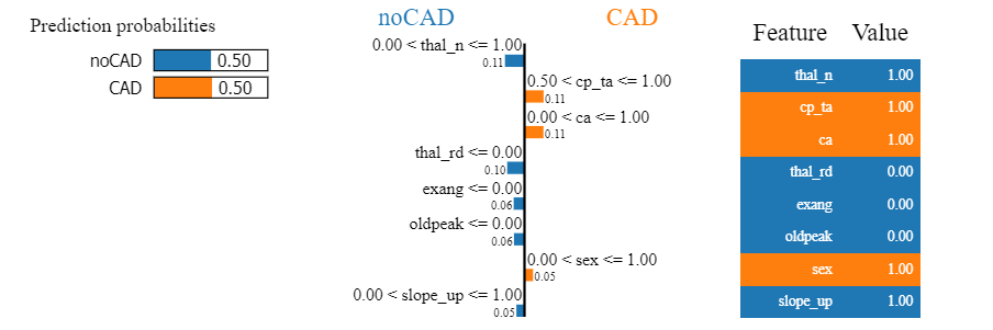 Shapley values and LIME for borderline case