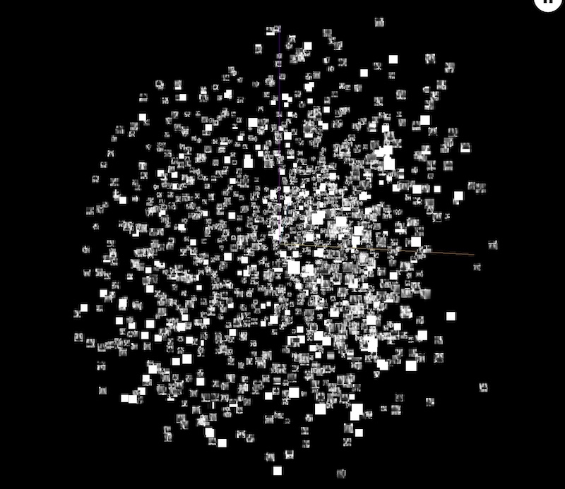 TensorBoard - dataset in 3D space after PCA